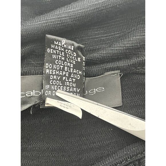 Cable and Gauge Women Black Sheer Ruffle Shoulder Sleeveless Top Size M - Picture 6 of 6